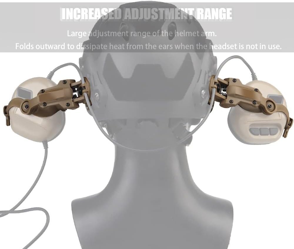 Taktischer Helm Ops Core ARC/Schienenadapter, Aufhängung Kopfhörerhalterung, Federung, Ohrenschützer-Unterstützung Multi-Winkel-Rotation Helm-Headset-Halterung 2 512PX1dCcPL. AC SL1000 - antaresshop.de