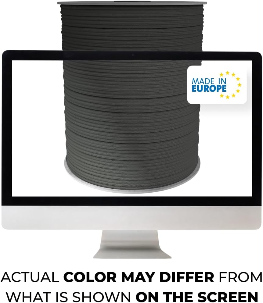 EdcX 4 mm Nylon Paracord 550 30 m (100 Fuß) – Typ III, 100% Nylonseil, 7-strängiges Seil, 4 mm Nylonseil in Volltonfarben (Black, 30 m) 104 51W87UBpAKL. AC SL1081 - antaresshop.de