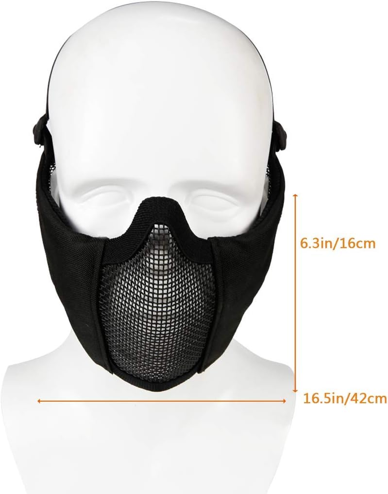 AOUTACC Airsoft Mesh Maske, Half Face Mesh Masken mit Gehörschutz für CS/Hunting/Paintball/Shooting 6 51cM8PJphTL. AC SL1050 - antaresshop.de