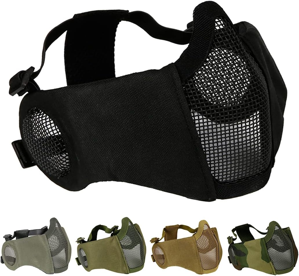AOUTACC Airsoft Mesh Maske, Half Face Mesh Masken mit Gehörschutz für CS/Hunting/Paintball/Shooting 1 6129WQhUnoS. AC SL1050 - antaresshop.de