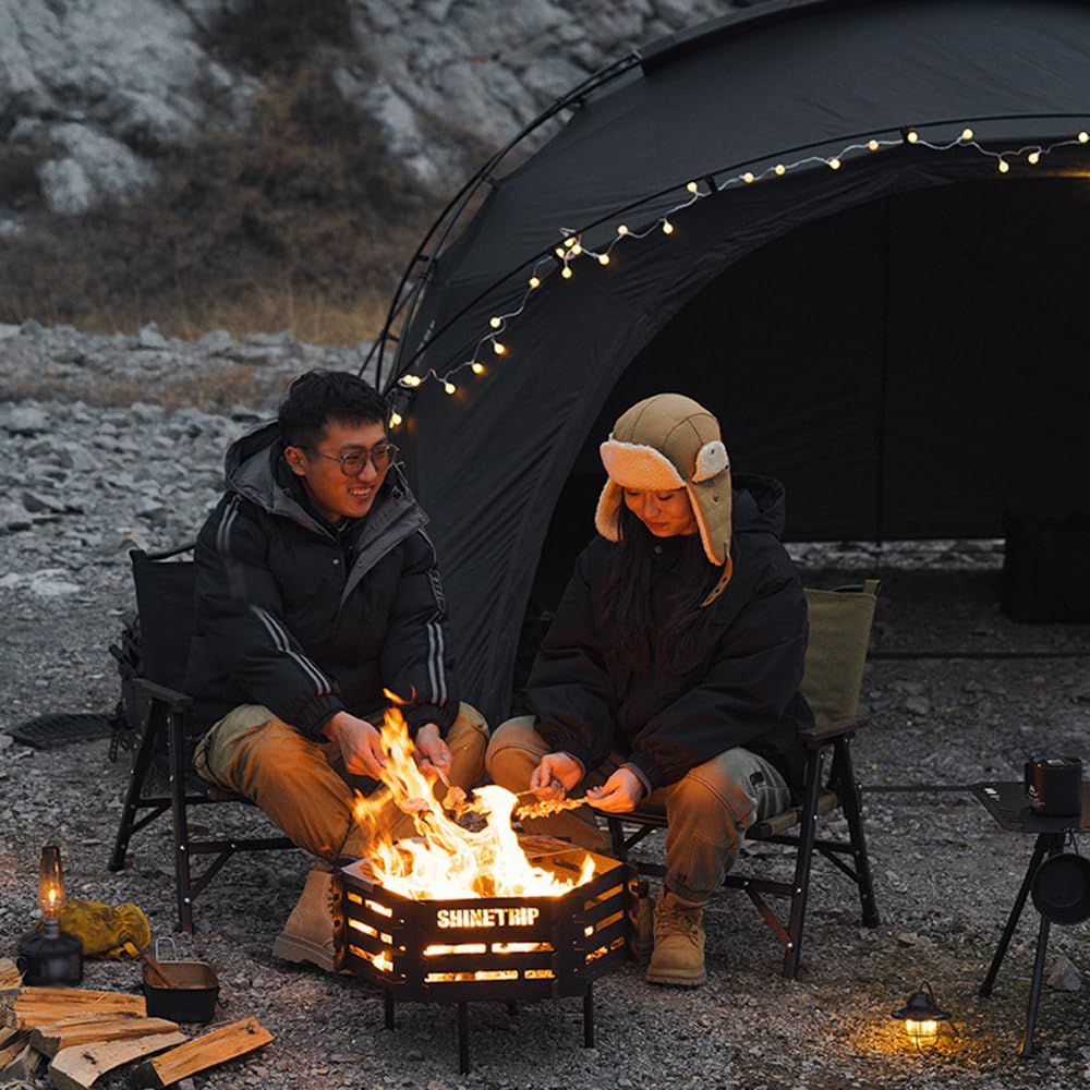 PXDOHQAW Portable Camping Brennholz Brazier Carbon Stahl Brazier Abnehmbar Heizung Ofen Im Freienen Erwärmung Zubehör/Stainless Steel Grilling Net 7 613wdld54NL. AC SL1000 - antaresshop.de