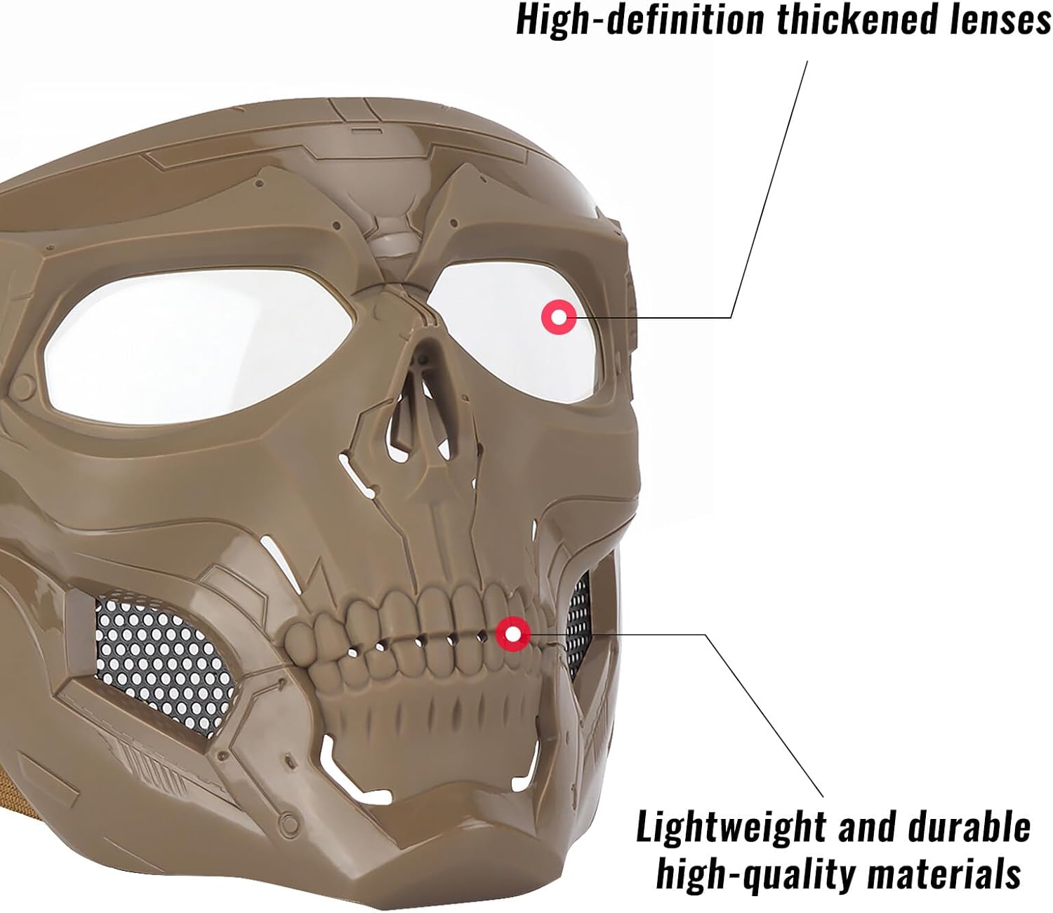 Yzpacc Airsoft Taktische Maske Schädel Vollgesichtsmaske für Halloween Cosplay Kostüm 3 61V5LYWT13L. AC SL1500 - antaresshop.de