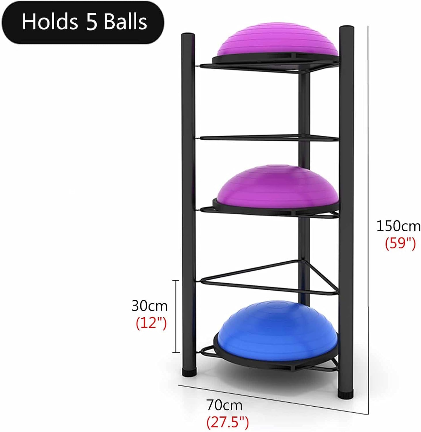 Ball-Aufbewahrungsregal, Ausstellungsständer für Indoor-Bälle, Heim-Fitnessstudio/Trainingsraum, Aufbewahrungsständer für Balance-Ball-Trainer, bodenstehender halber Yoga-Übungsball für Garagen-Organ 8 61XaaOUhqwL. AC SL1500 - antaresshop.de