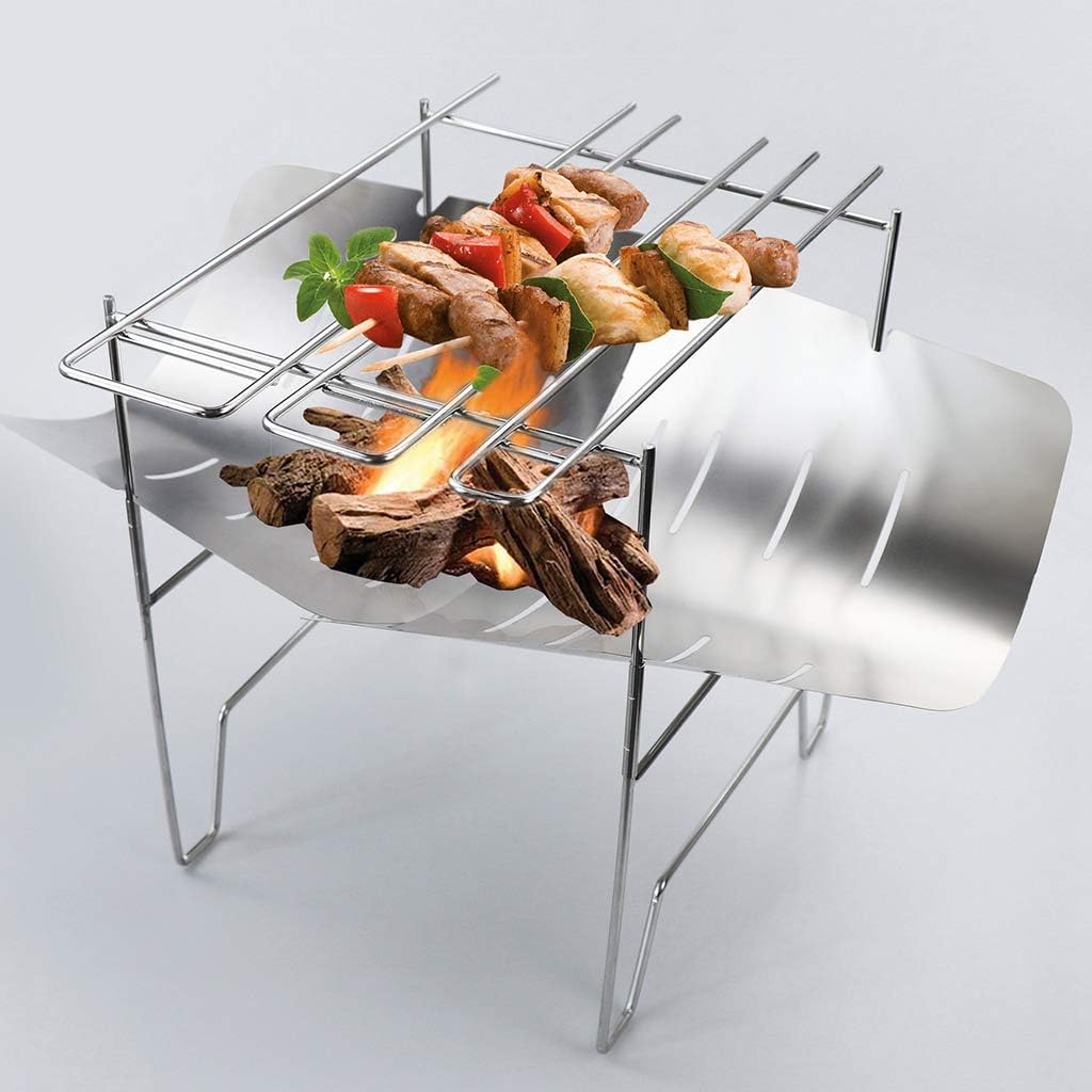 jebyltd Camping Holzofen Grill Faltbarer Edelstahl Brennholz Buring Ofen für BBQ Camping Zubehör für Kinder Real 2 - antaresshop.de