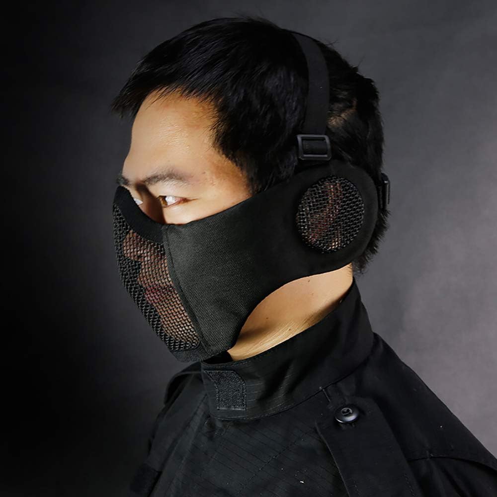AOUTACC Airsoft Mesh Maske, Half Face Mesh Masken mit Gehörschutz für CS/Hunting/Paintball/Shooting 3 61pbDJEyiWL. AC SL1000 - antaresshop.de