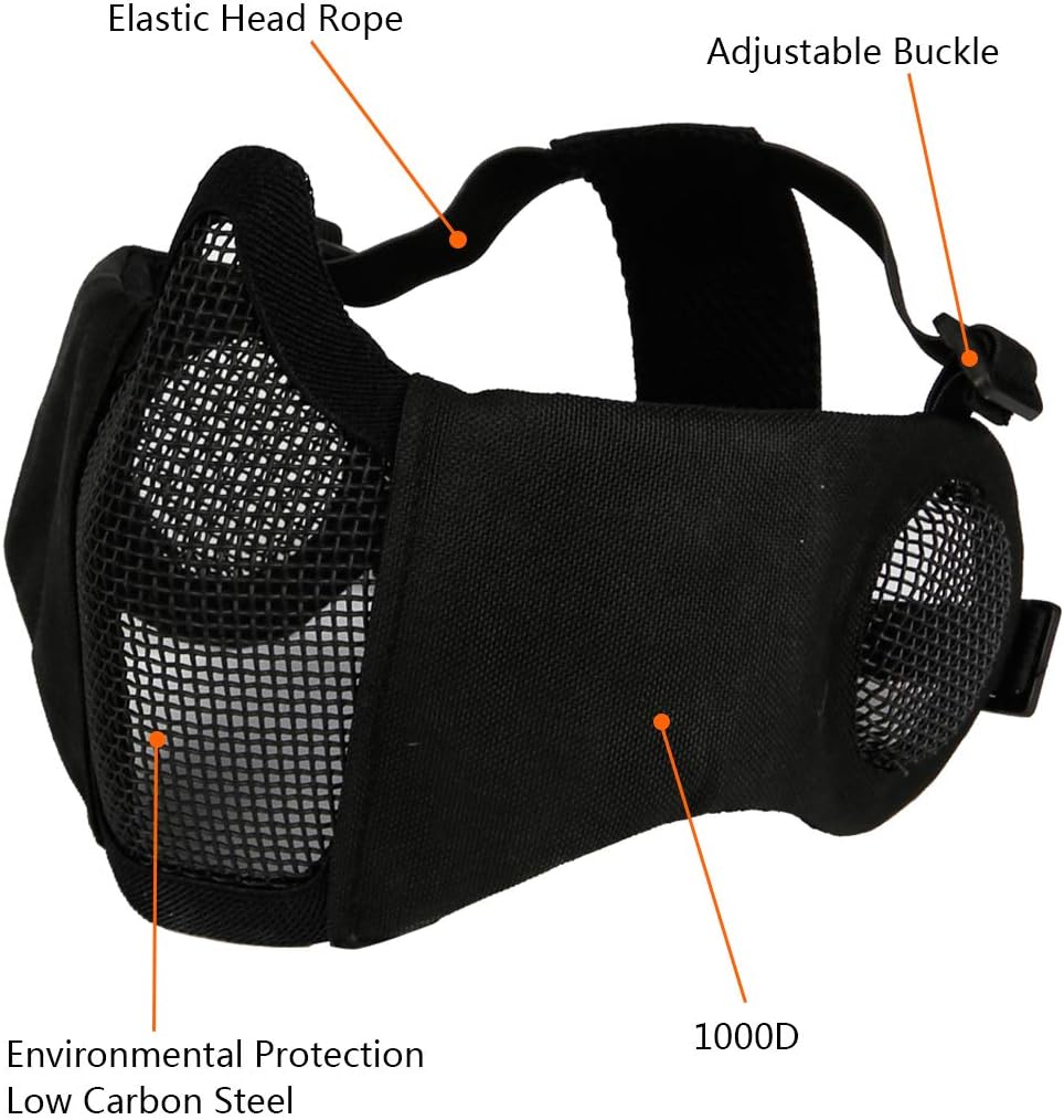 AOUTACC Airsoft Mesh Maske, Half Face Mesh Masken mit Gehörschutz für CS/Hunting/Paintball/Shooting 2 61rSw8QSfnL. AC SL1050 - antaresshop.de