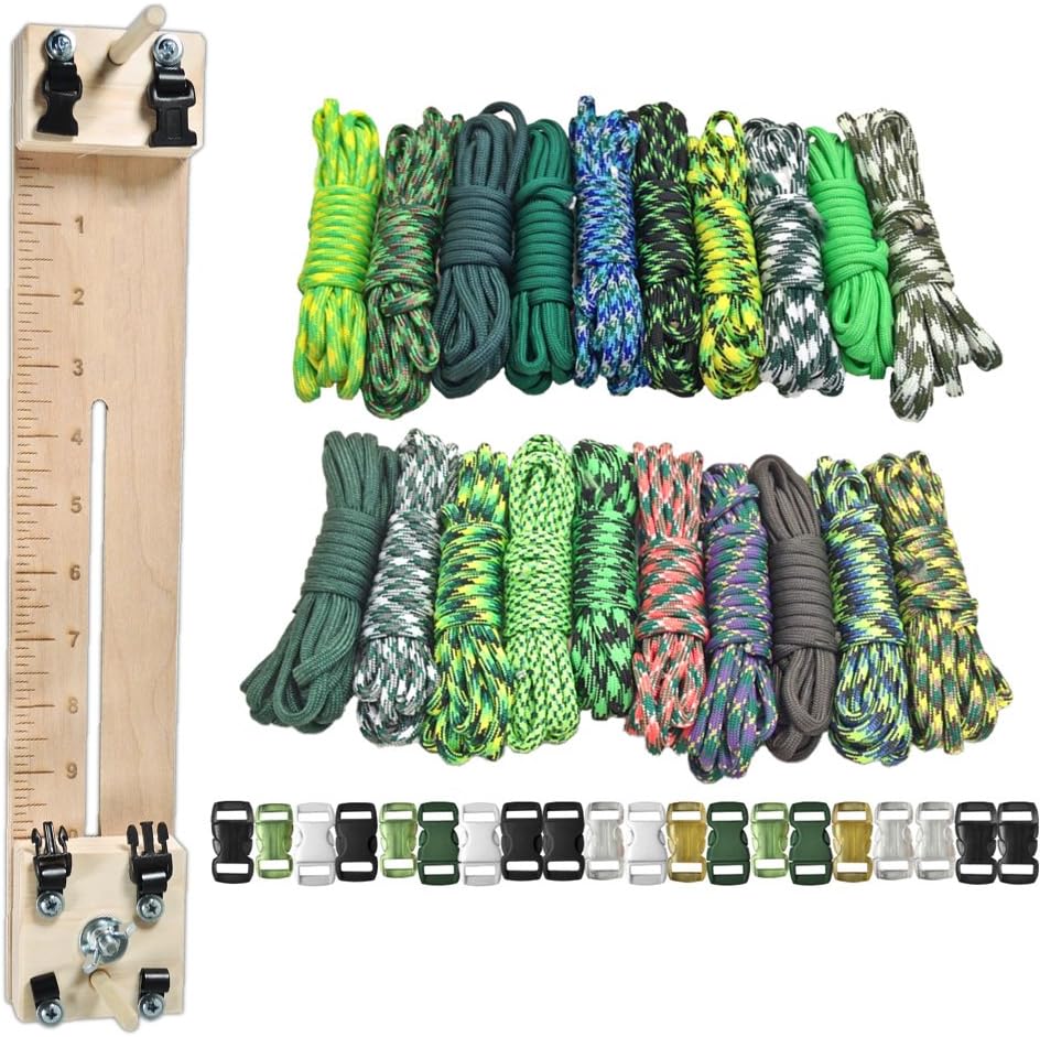 PARACORD PLANET 250 kg Typ III Paracord Combo Bastelset mit einer 25,4 cm Pocket Pro Jig - zusätzliche Monkey Fist Jig Option 30 71F23OKL4+L. AC SL1000 - antaresshop.de