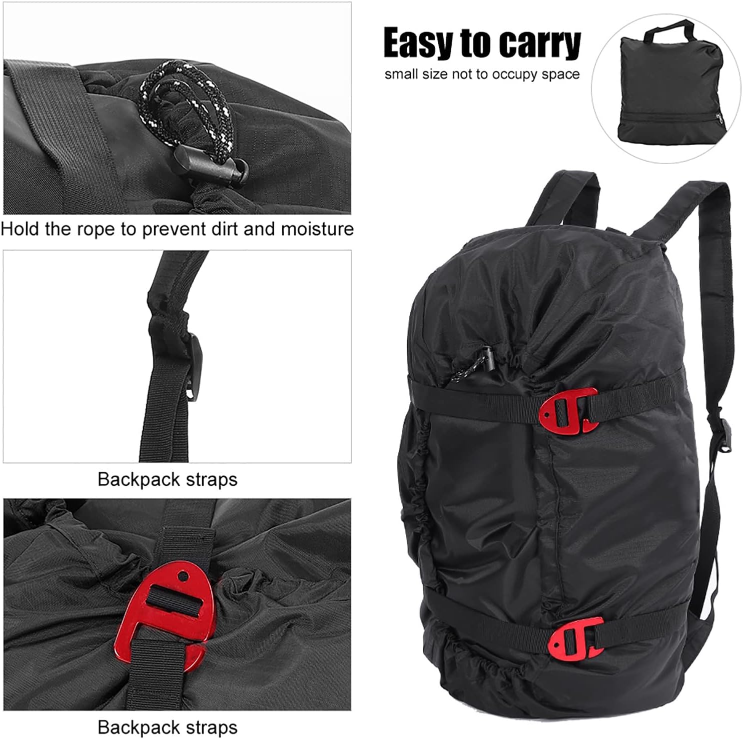 BOROCO Klettertasche, 3-Farben-Kletterseil-Set, Wasserdichter, Faltbarer Schultergurt, Wurfseiltasche Für Outdoor-Camping-Wandern 3 - antaresshop.de