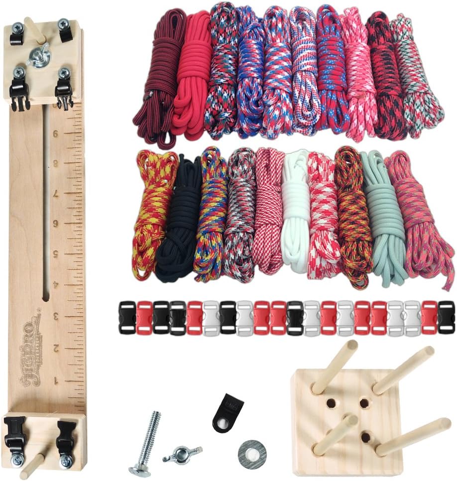 PARACORD PLANET 250 kg Typ III Paracord Combo Bastelset mit einer 25,4 cm Pocket Pro Jig - zusätzliche Monkey Fist Jig Option 10 - antaresshop.de