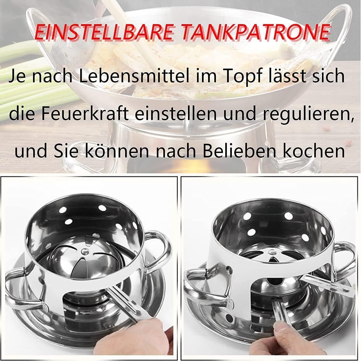 XRDSHY 20cm Tragbare Spirituskocher Für Innenräume Campingkocher Mit Topf,Campingherd Aus Edelstahl Für Innenraum Alkoholkocher Für Den Außenbereich, Kleiner Heißer Topf,Silver Silber,Silver Silber 6 71ykG9ulVZL. AC SL1500 - antaresshop.de