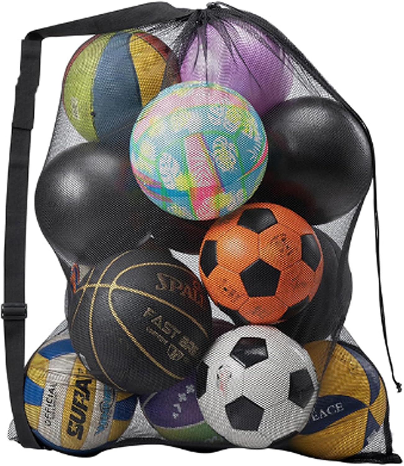 Mayoii Extra große Fußball-Netztasche, Kordelzugtasche mit verstellbarem Schultergurt, wasserdichte Aufbewahrungstasche für Basketball, Fußball, Volleyball 1 71dplE5zraL. AC SL1500 - antaresshop.de
