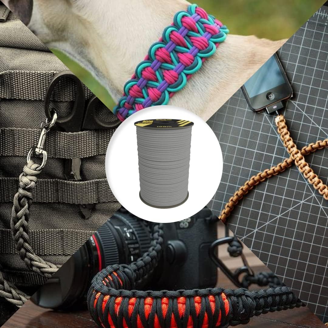 EdcX 4 mm Nylon Paracord 550 30 m (100 Fuß) – Typ III, 100% Nylonseil, 7-strängiges Seil, 4 mm Nylonseil in Volltonfarben (Black, 30 m) 167 717i43a4Z1L. AC SL1080 - antaresshop.de