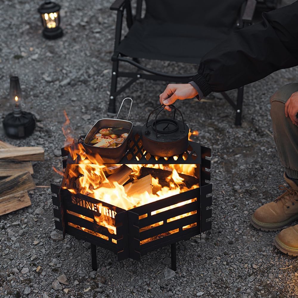 PXDOHQAW Portable Camping Brennholz Brazier Carbon Stahl Brazier Abnehmbar Heizung Ofen Im Freienen Erwärmung Zubehör/Stainless Steel Grilling Net 6 71Duev0DmcL. AC SL1000 - antaresshop.de