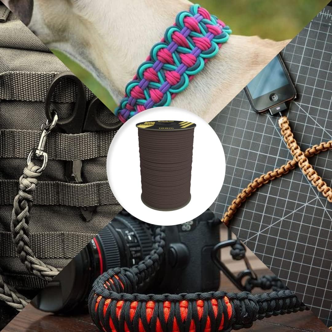 EdcX 4 mm Nylon Paracord 550 30 m (100 Fuß) – Typ III, 100% Nylonseil, 7-strängiges Seil, 4 mm Nylonseil in Volltonfarben (Black, 30 m) 165 71RUSNhVfAL. AC SL1080 - antaresshop.de