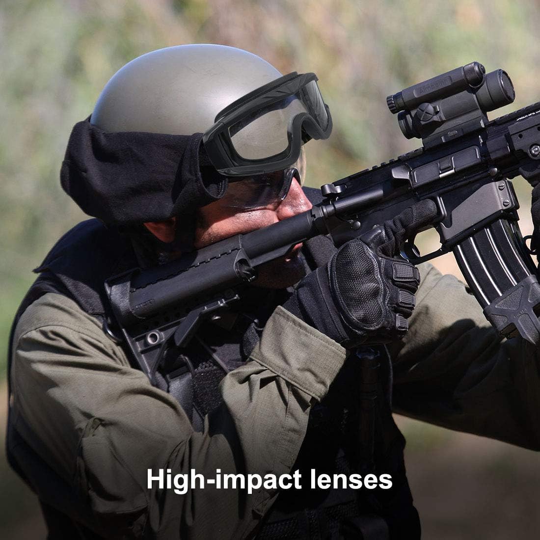 Feyachi Airsoft-Brille Taktische Militär Schutzbrille mit 3 austauschbaren Gläsern UV400-Schutz Schießbrille Anti-Fog-Brille Outdoor Sport Jagd Radfahren Paintball 5 71iga vOkiL. AC SL1100 - antaresshop.de