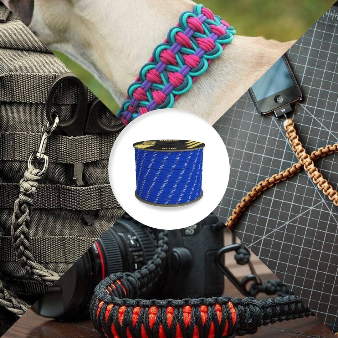 EdcX 4 mm Nylon Paracord 550 30 m (100 Fuß) – Typ III, 100% Nylonseil, 7-strängiges Seil, 4 mm Nylonseil in Volltonfarben (Black, 30 m) 380 71uE7MKFChL. AC SL1080 - antaresshop.de