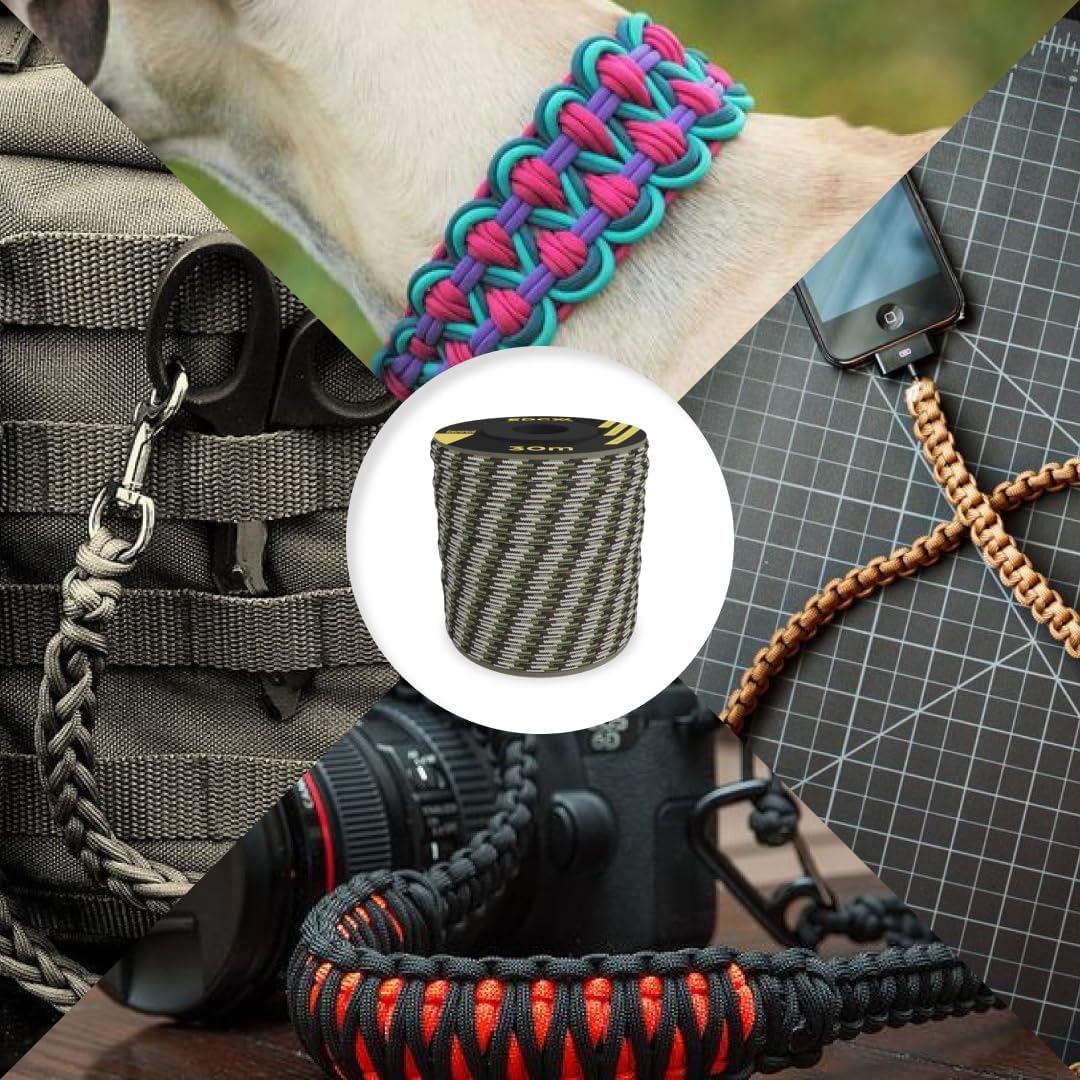 EdcX 4 mm Nylon Paracord 550 30 m (100 Fuß) – Typ III, 100% Nylonseil, 7-strängiges Seil, 4 mm Nylonseil in Volltonfarben (Black, 30 m) 130 71vqGZ8Go5L. AC SL1080 - antaresshop.de