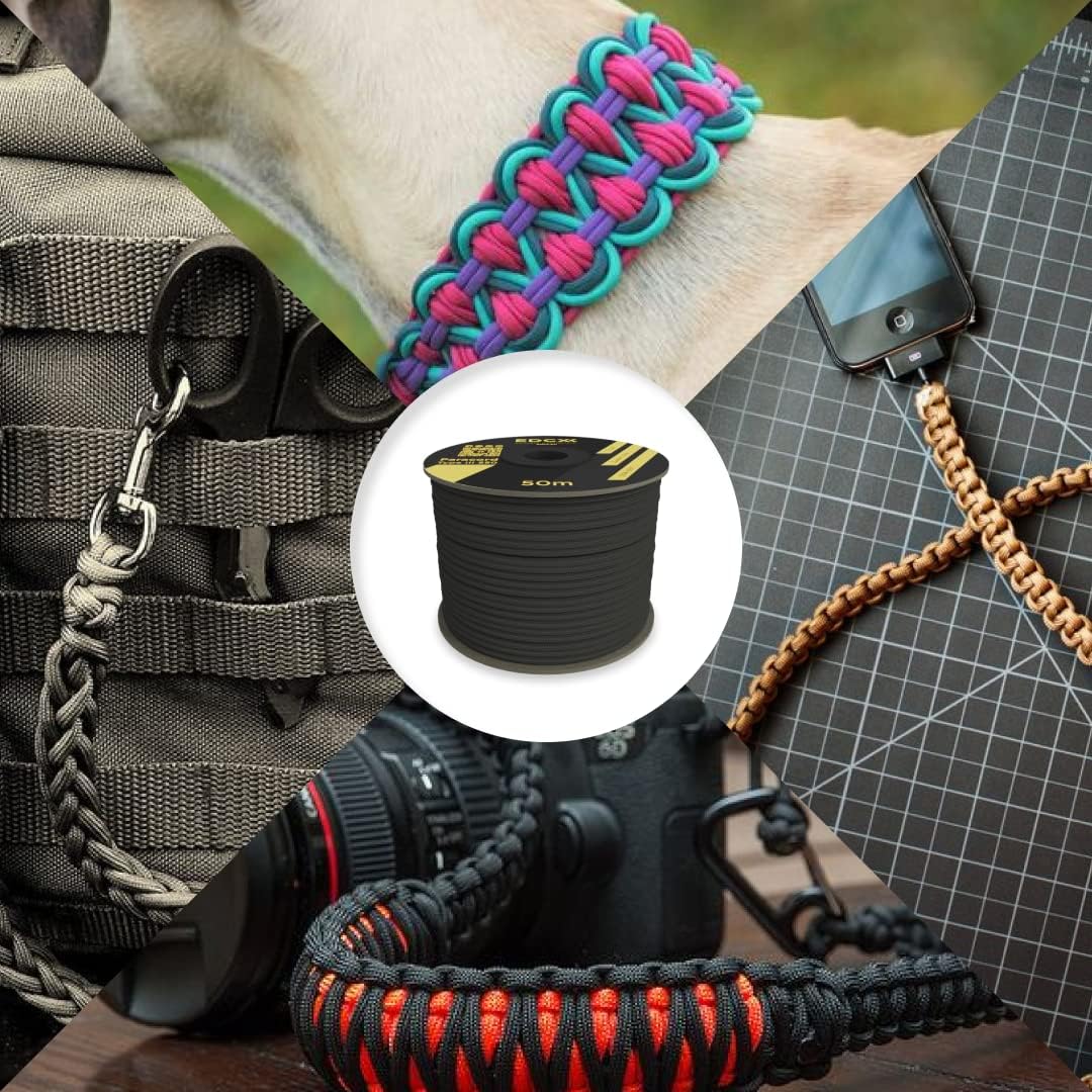 EdcX 4 mm Nylon Paracord 550 100 m (330 Fuß) – Typ III, 100% Nylonseil, 7-strängiges Seil, 4 mm Nylonseil in Volltonfarben (Reflective Green, 100 m) 119 713pjlOs5CL. AC SL1080 - antaresshop.de