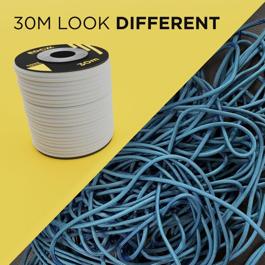 EdcX 4 mm Nylon Paracord 550 100 m (330 Fuß) – Typ III, 100% Nylonseil, 7-strängiges Seil, 4 mm Nylonseil in Volltonfarben (Reflective Green, 100 m) 4 71Tv5wNtzPL. AC SL1080 - antaresshop.de