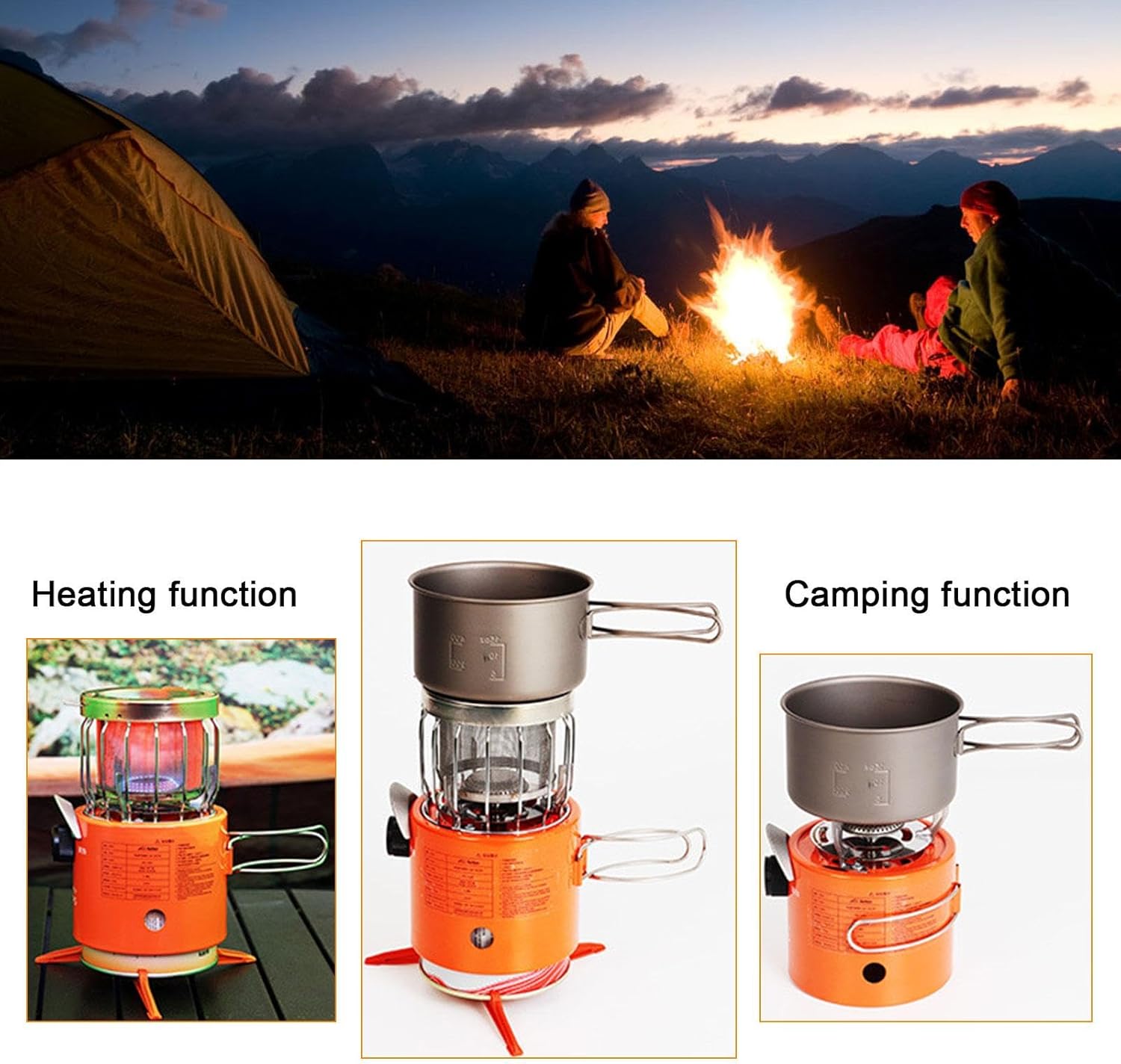 Propanheizer und Herd – Tragbarer Camping-Heizer, doppelte Funktionalität, Propanheizer für den Außenbereich, Kombination aus Campingkocher, Heizung und Herd, 2-in-1 3 71bLePuicWL. AC SL1500 - antaresshop.de