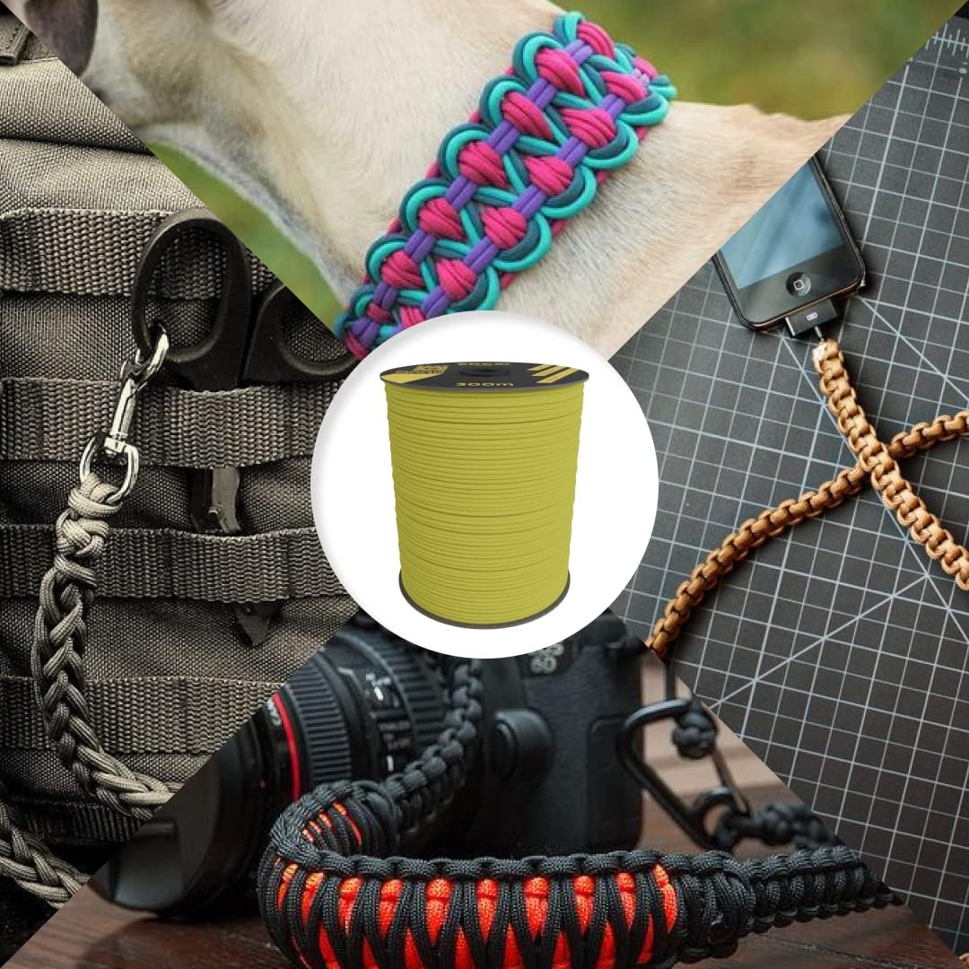 EdcX 4 mm Nylon Paracord 550 100 m (330 Fuß) – Typ III, 100% Nylonseil, 7-strängiges Seil, 4 mm Nylonseil in Volltonfarben (Reflective Green, 100 m) 117 71i8godGNmL. AC SL1080 - antaresshop.de