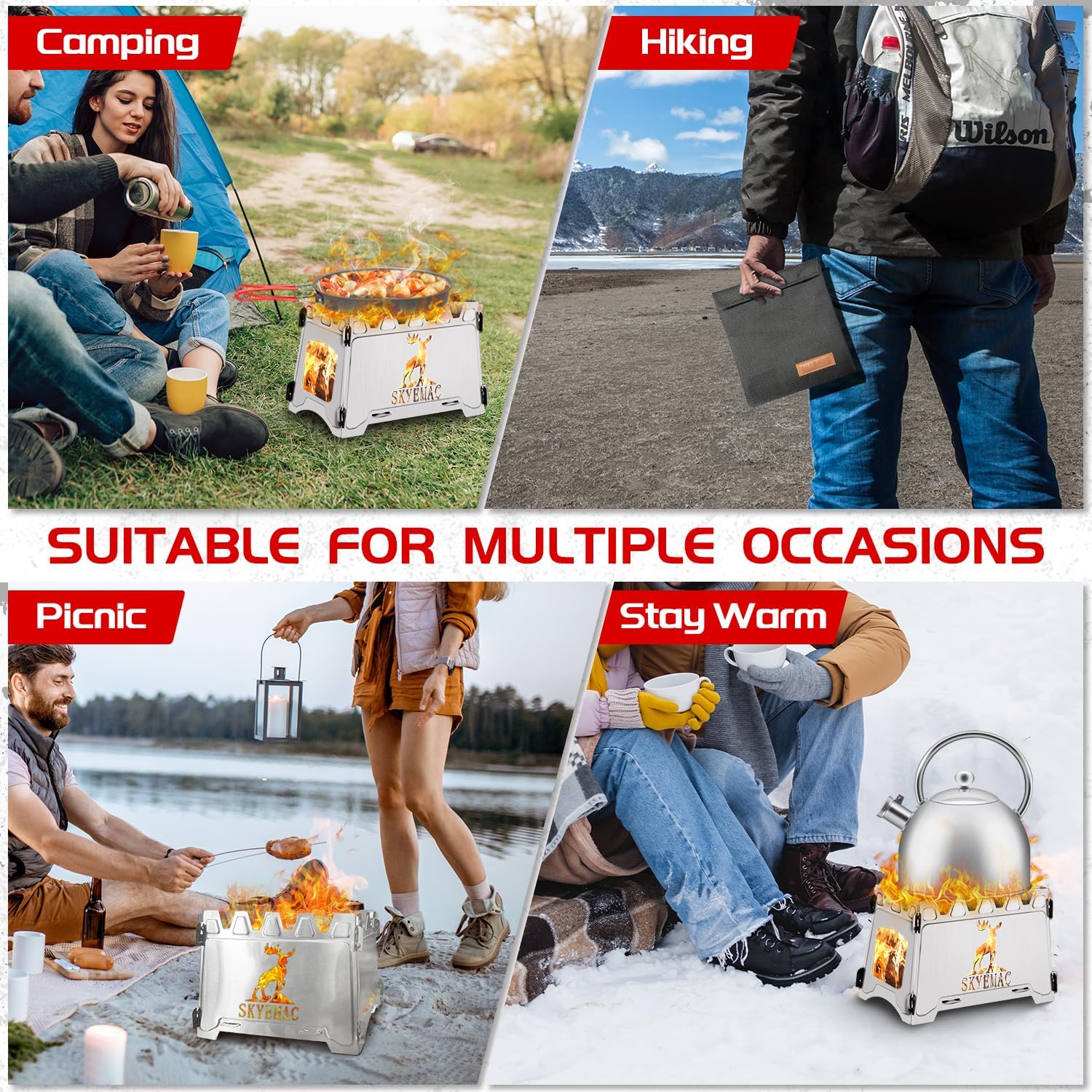 Camping Tragbarer Holzofen - SKYEMAC Kleiner und Großer Klappbarer Campingkocher Leichter Rucksackkocher Edelstahl Lagerfeuer Herd für Outdoor Kochen 5 817T65KaDkL. AC SL1500 - antaresshop.de