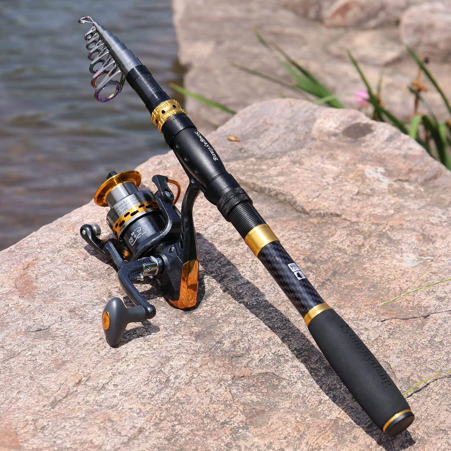 Sougayilang Angelruten-Spule Combos Kohlefaser Teleskop-Angelrute mit Spinnrolle für Reisen in Salzwasser und Süßwasser 13 81BGAgVUJ2L. AC SL1500 - antaresshop.de