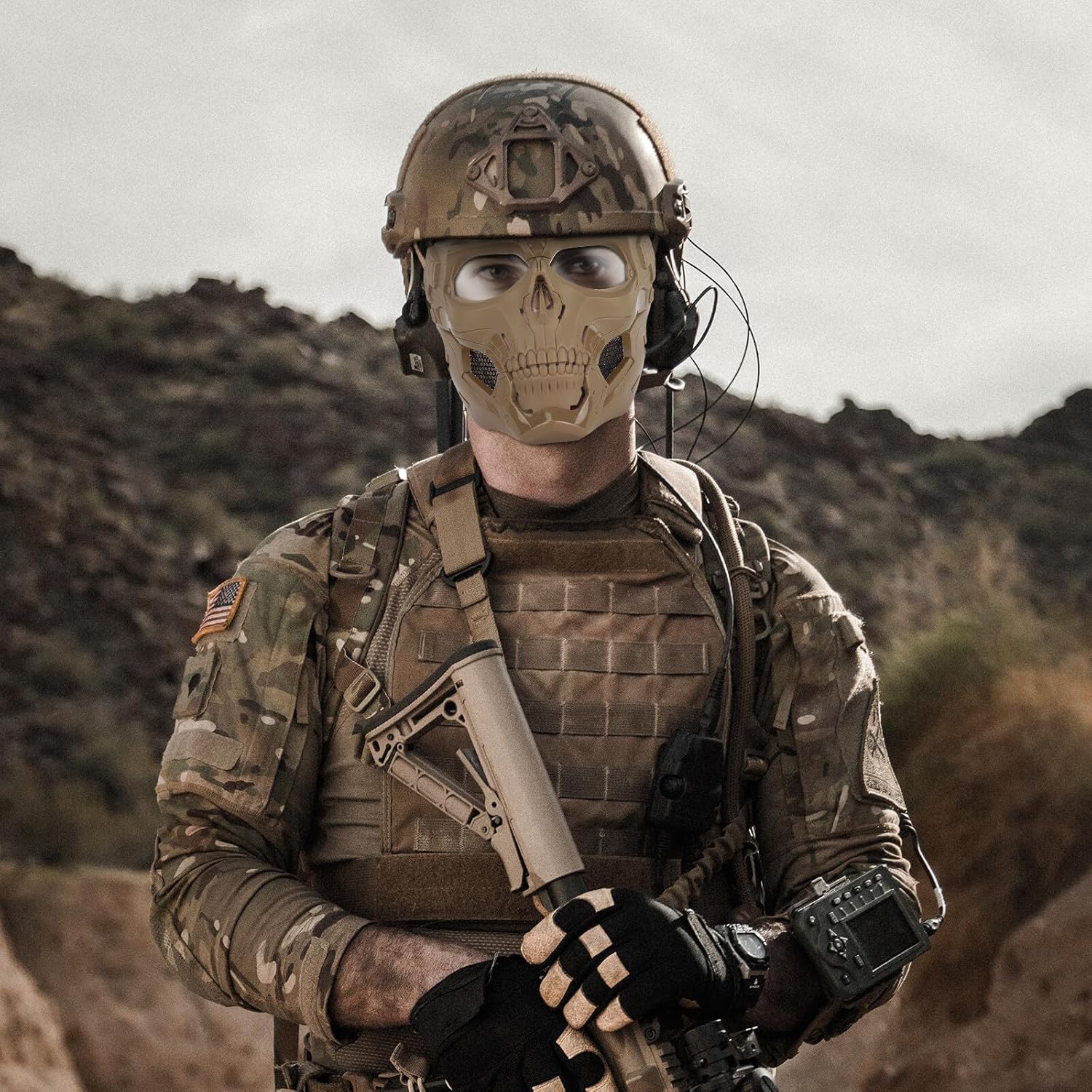 Yzpacc Airsoft Taktische Maske Schädel Vollgesichtsmaske für Halloween Cosplay Kostüm 6 81DyEb c bL. AC SL1500 - antaresshop.de