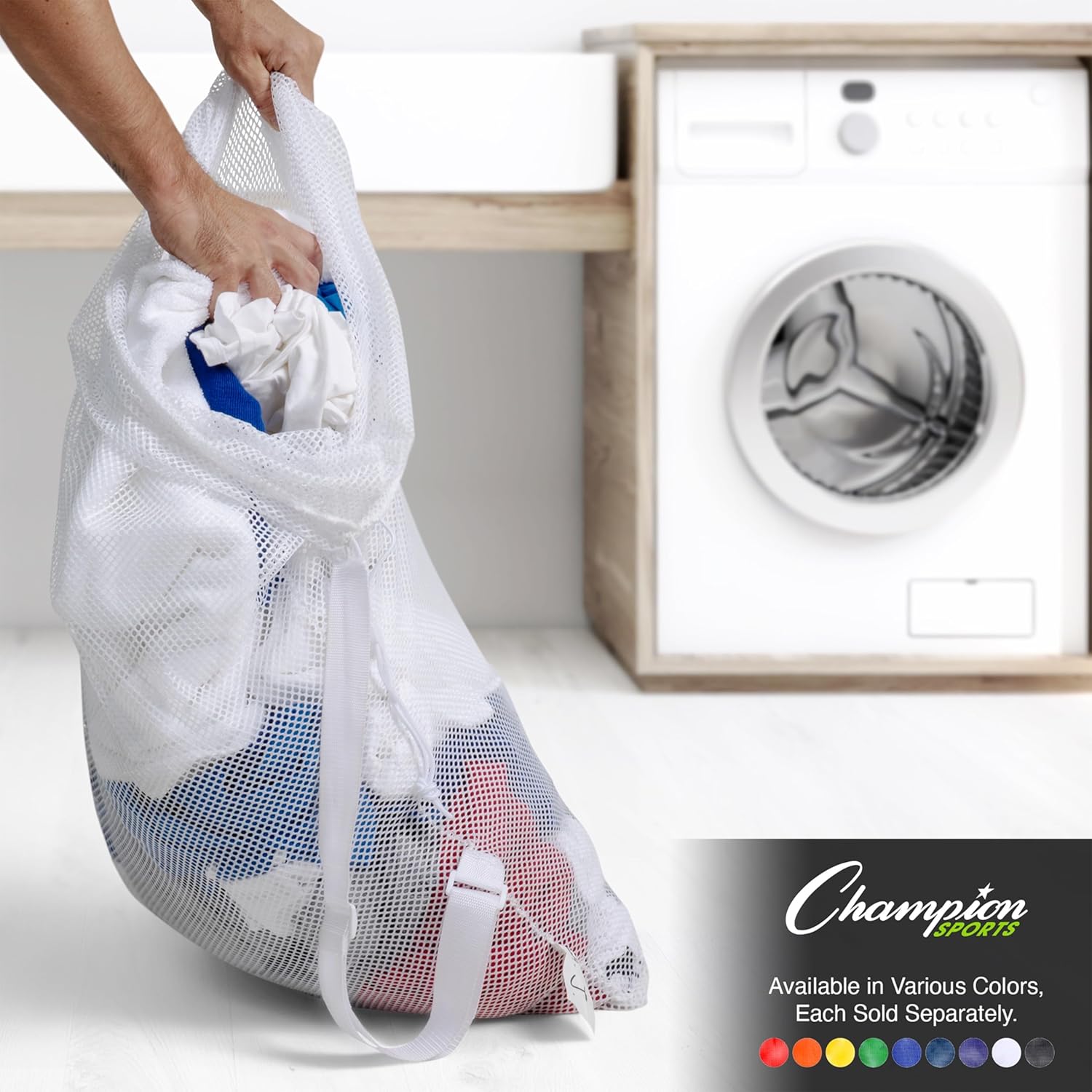 Champion Sports Netztasche für Sportausrüstung, Mehrzweck-Nylon-Kordelzug mit Schloss und ID-Tag für Bälle, Strand, Wäsche 8 81kVKu yYtL. AC SL1500 - antaresshop.de