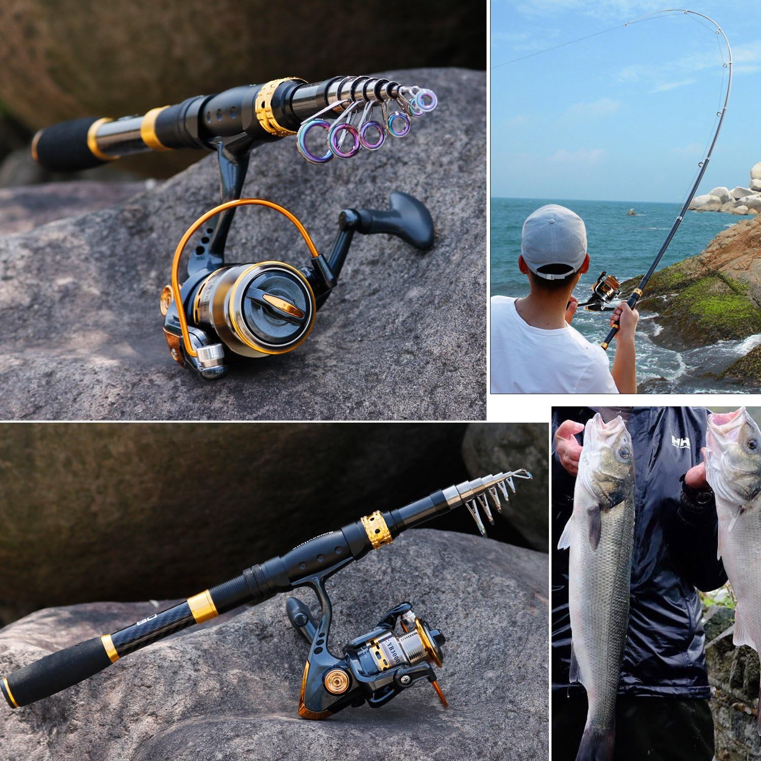Sougayilang Angelruten-Spule Combos Kohlefaser Teleskop-Angelrute mit Spinnrolle für Reisen in Salzwasser und Süßwasser 7 81lkwCUwJFL. AC SL1500 - antaresshop.de