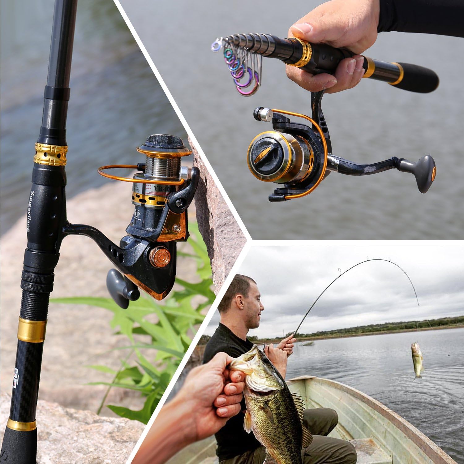 Sougayilang Angelruten-Spule Combos Kohlefaser Teleskop-Angelrute mit Spinnrolle für Reisen in Salzwasser und Süßwasser 20 81mFJ9OgfiL. AC SL1500 - antaresshop.de