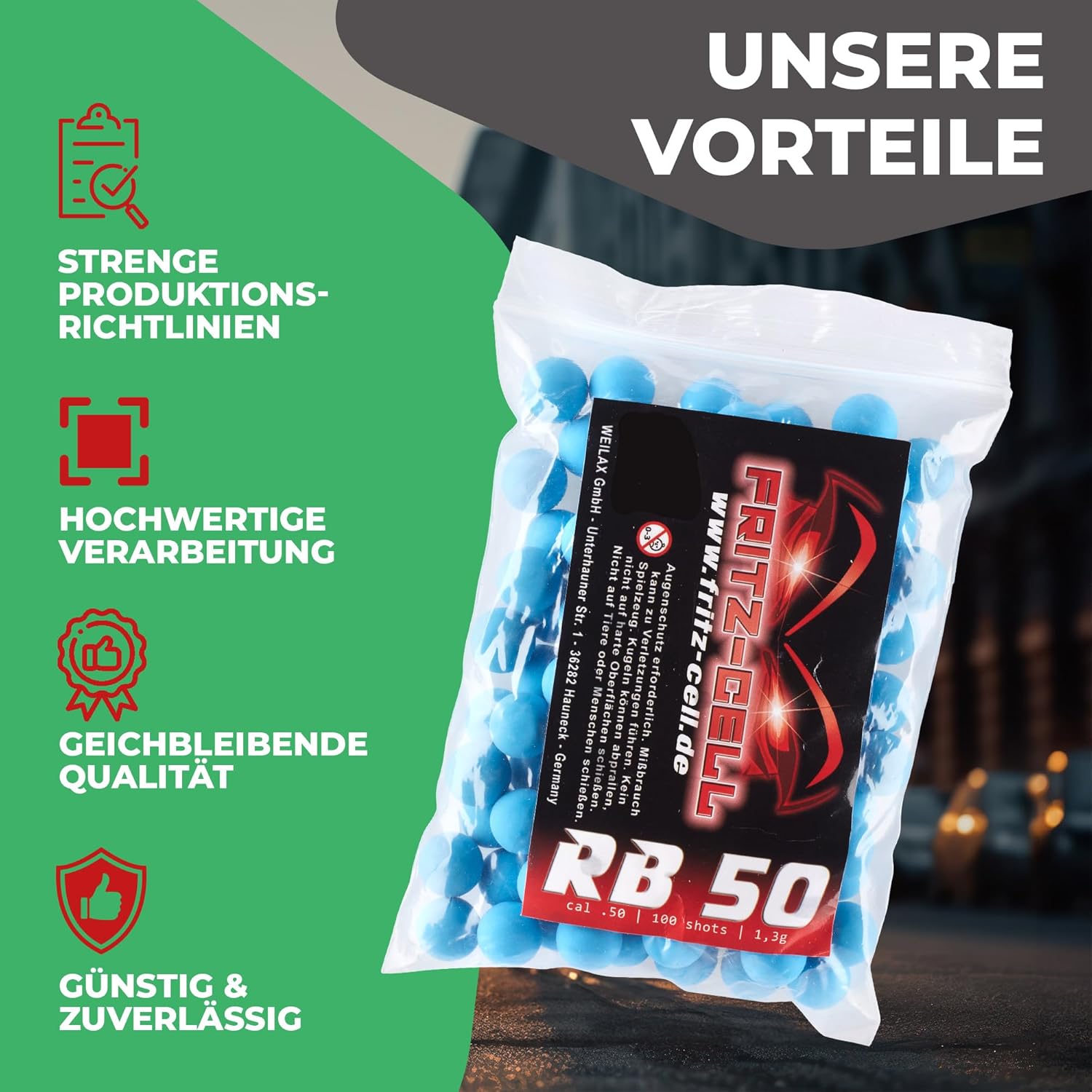 400 x RB Cal.50 blau Rubberball Gummigeschosse Fritz-Cell kompatibel mit T4E HDR50 / HDP5 4 81u16Hb9PeL. AC SL1500 - antaresshop.de