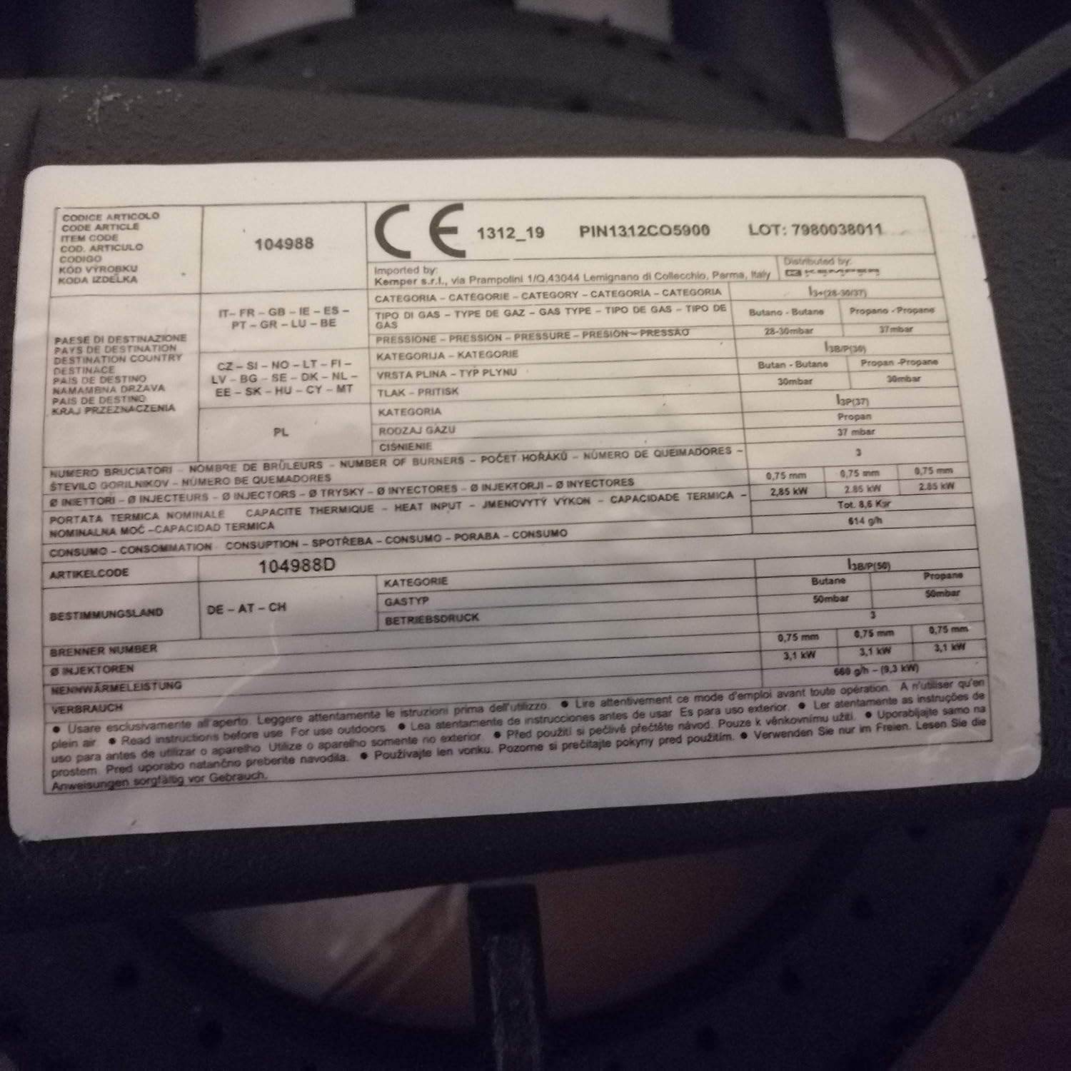 8,6 kW dreibeiniger Gasherd aus Gusseisen - 104988 - kemper 6 91A0lhZNE2L. AC SL1500 - antaresshop.de