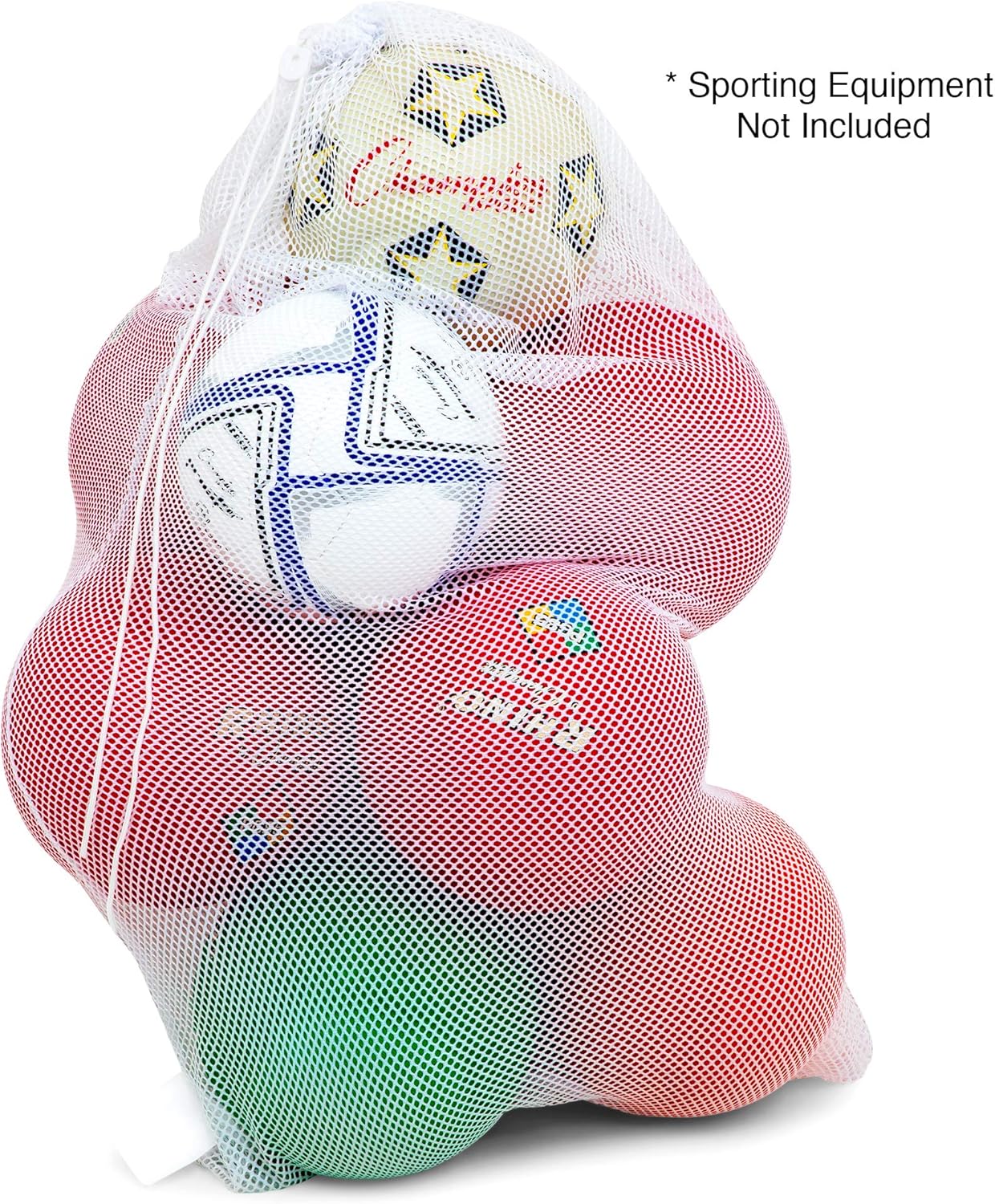 Champion Sports Netztasche für Sportausrüstung, Mehrzweck-Nylon-Kordelzug mit Schloss und ID-Tag für Bälle, Strand, Wäsche 29 91Hlt9MVXsL. AC SL1500 - antaresshop.de