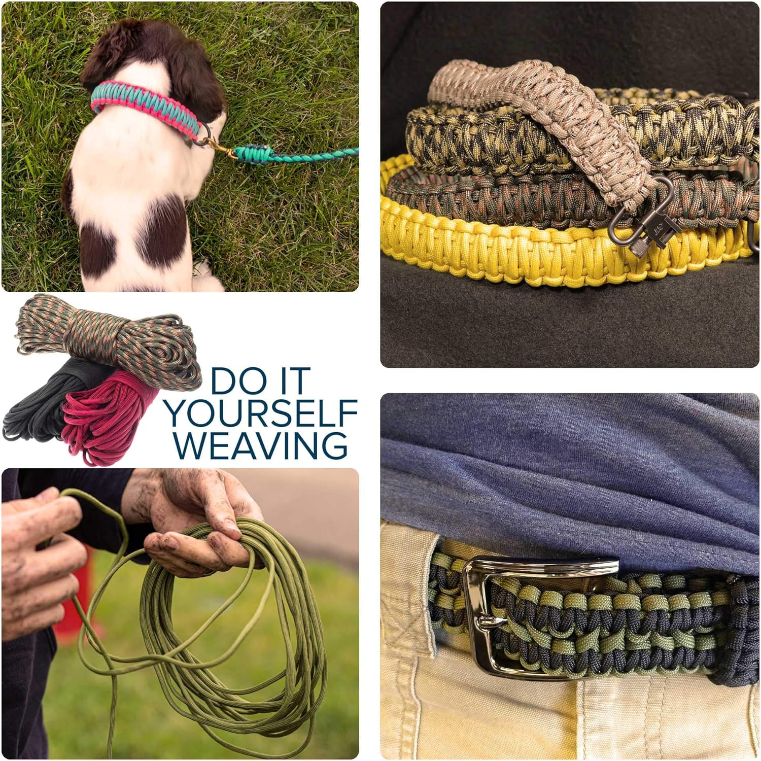 PARACORD PLANET 550 Paracord Survival – Fallschirmschnur Typ III – 7 Stränge, 4 mm Durchmesser – Wandern, Camping, Outdoor-Aktivitäten – 7,5 m, Neongrün 5 91Wq1FYJGNL. AC SL1500 - antaresshop.de