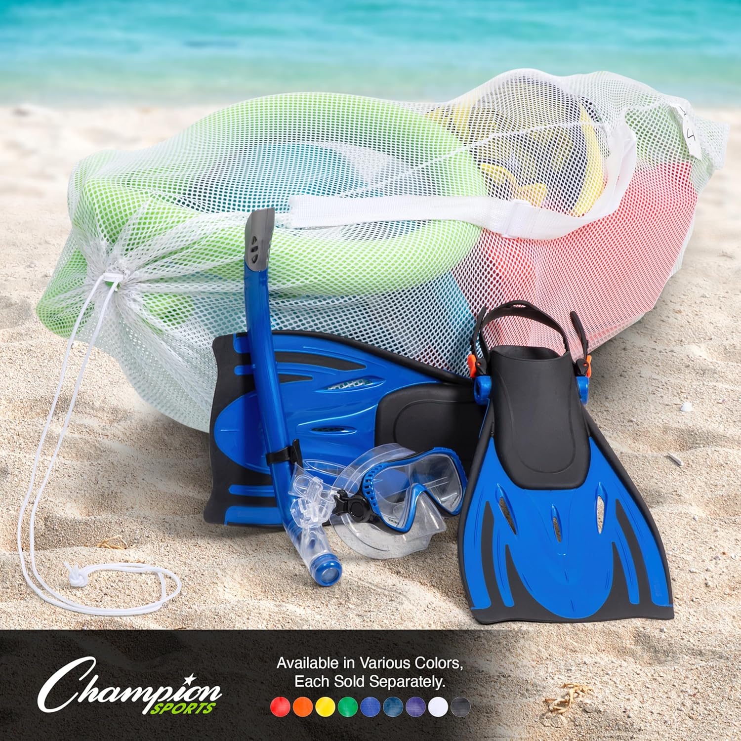 Champion Sports Netztasche für Sportausrüstung, Mehrzweck-Nylon-Kordelzug mit Schloss und ID-Tag für Bälle, Strand, Wäsche 9 91XtUMAmuVL. AC SL1500 - antaresshop.de