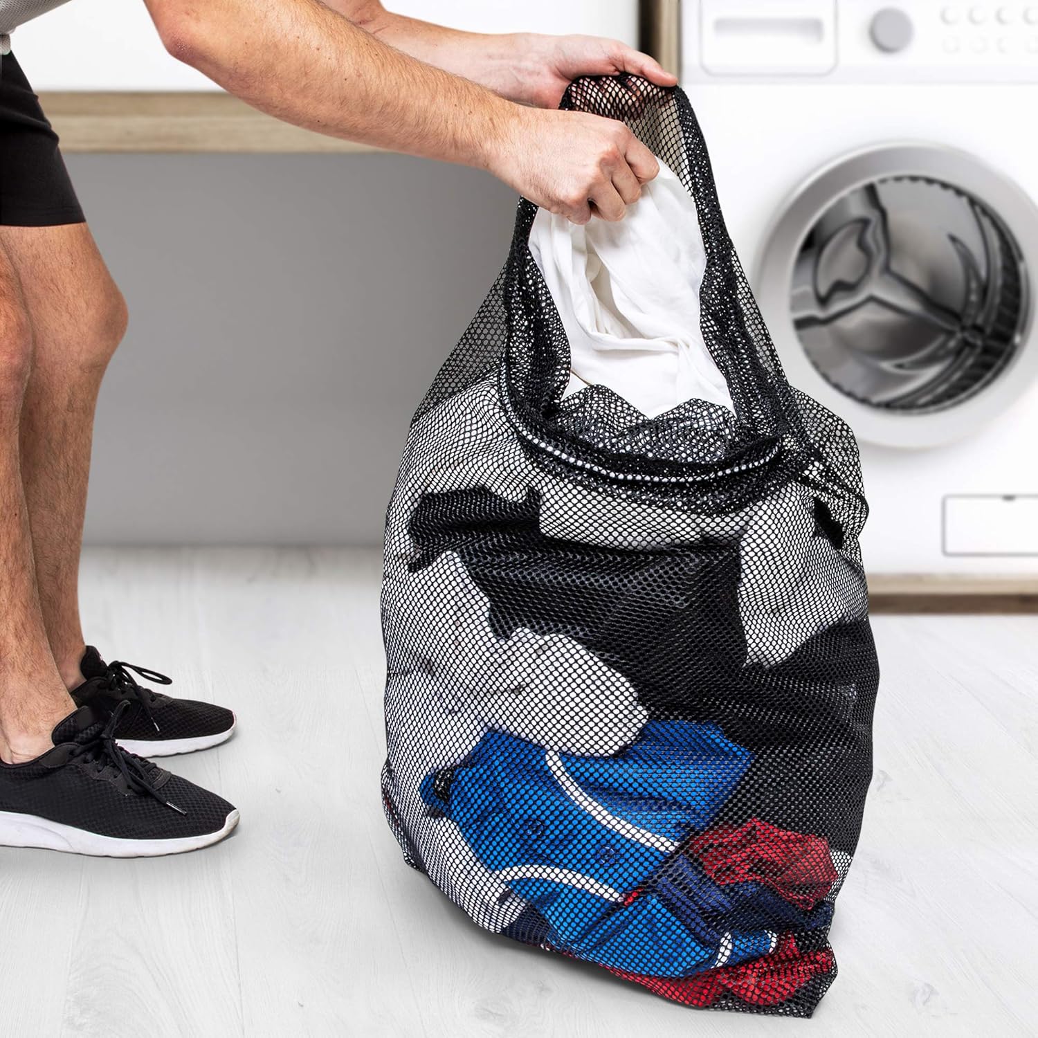 Champion Sports Netztasche für Sportausrüstung, Mehrzweck-Nylon-Kordelzug mit Schloss und ID-Tag für Bälle, Strand, Wäsche 15 91dg6+9fayL. AC SL1500 - antaresshop.de