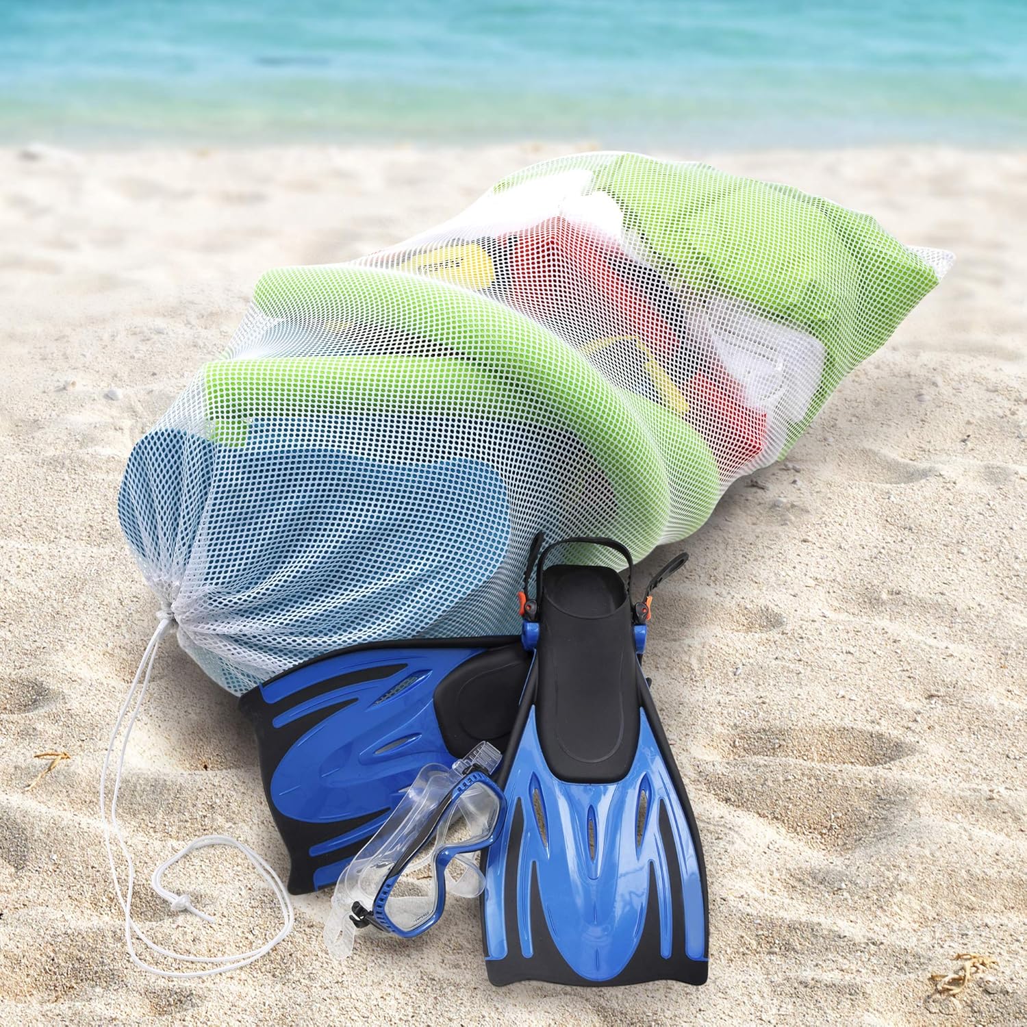 Champion Sports Netztasche für Sportausrüstung, Mehrzweck-Nylon-Kordelzug mit Schloss und ID-Tag für Bälle, Strand, Wäsche 27 91i7K49bjiL. AC SL1500 - antaresshop.de